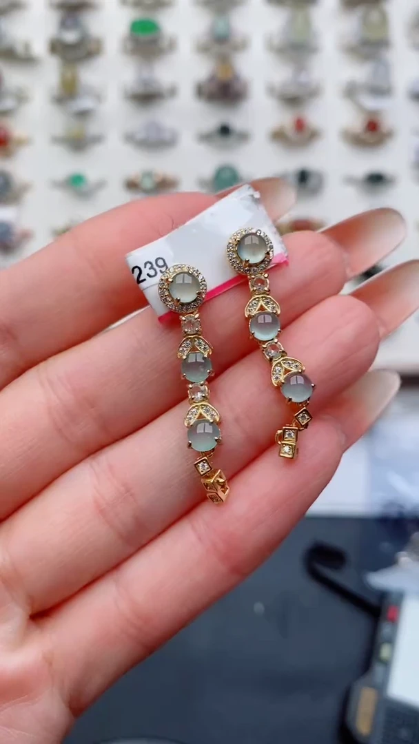 银S925镶嵌戒指翡翠...