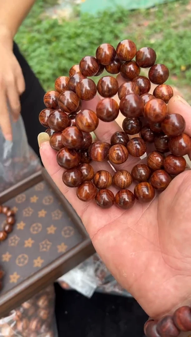 黄花梨/降香黄檀A003紫油梨1.5圆珠手串66多样性发一