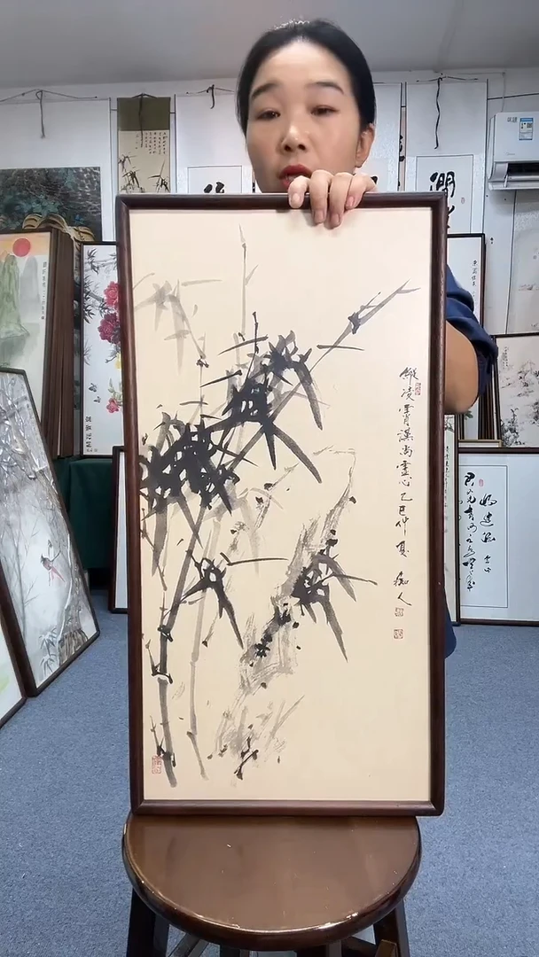 国画35*68实木画框京东包邮手绘
