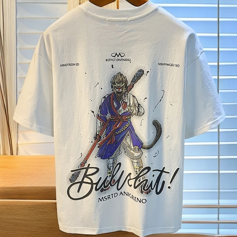 BOTEMER/比提米尔国潮T恤男夏季薄款刺绣印花短袖衣服半袖圆领T恤