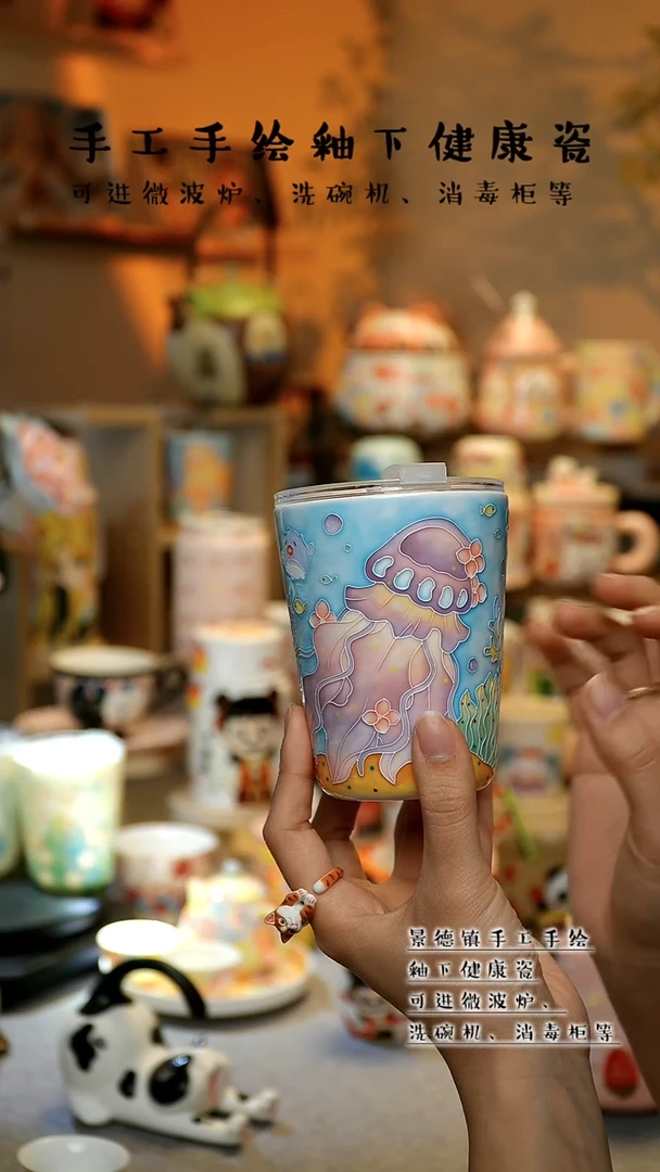 【闪购商品】杯陶瓷景德镇高温釉下彩&W303