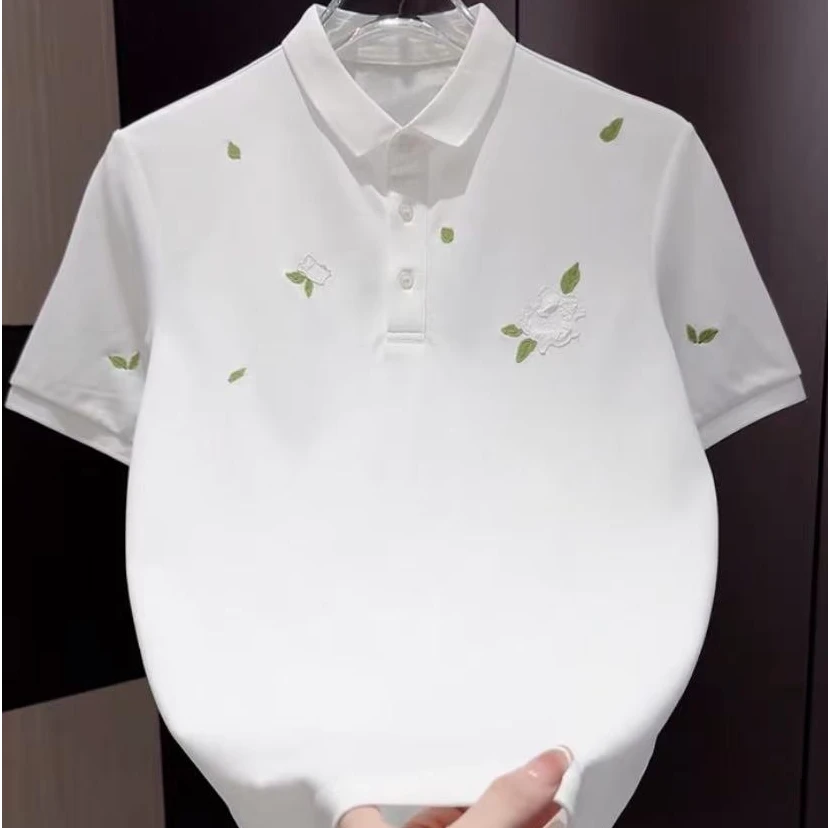 新款高品质男士刺绣休闲短袖T恤