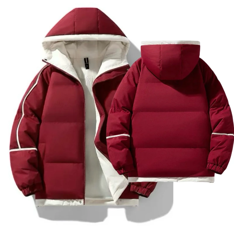 品牌冬季羽绒棉服男女青少年加厚保暖连帽外套宽松百搭学生棉衣