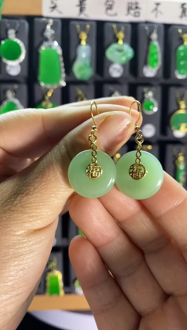 【闪购商品】和田玉耳饰银S925镶嵌05