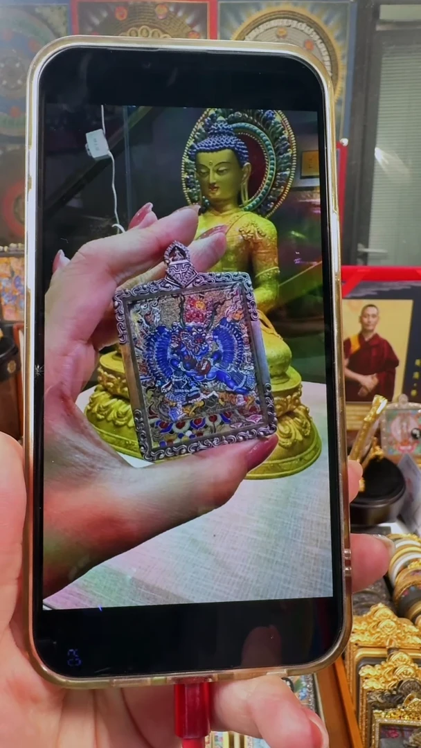 吊坠紫*壹善缘城手绘唐卡防水壳定制