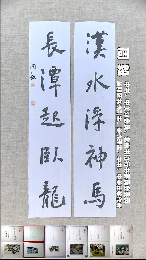 书法周毅书法对联福利汉水17*69*2