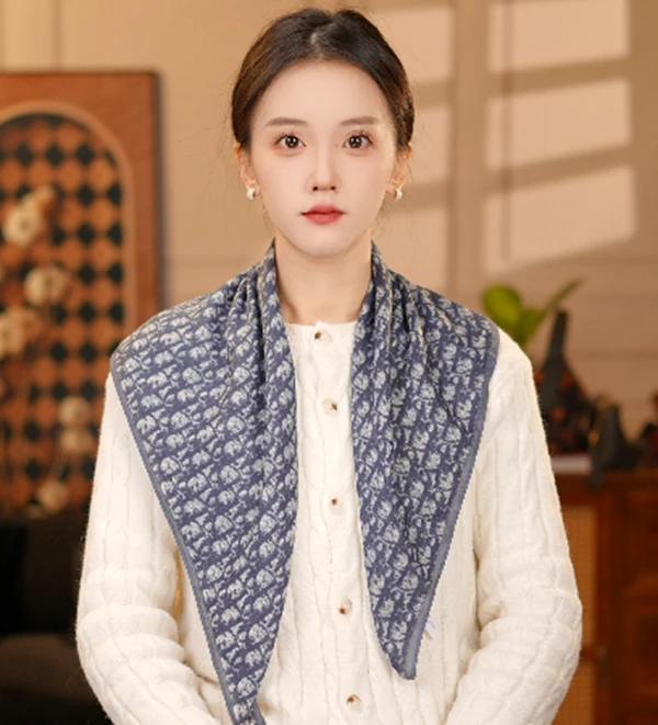 【70丝毛  水墨字母】丝巾围巾高级披肩送礼复古国风