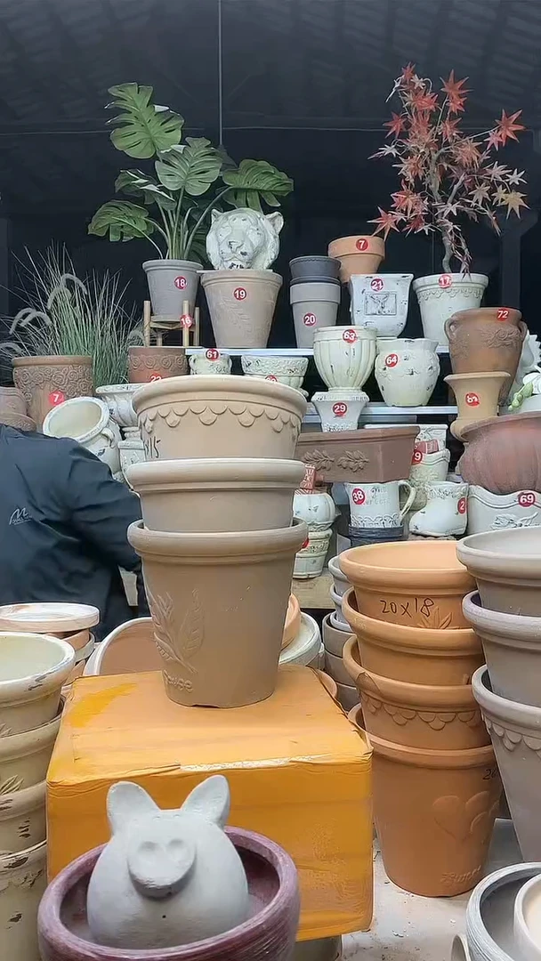 【闪购商品】缸3个15*15/灰/陶巴洛香草橄榄无托