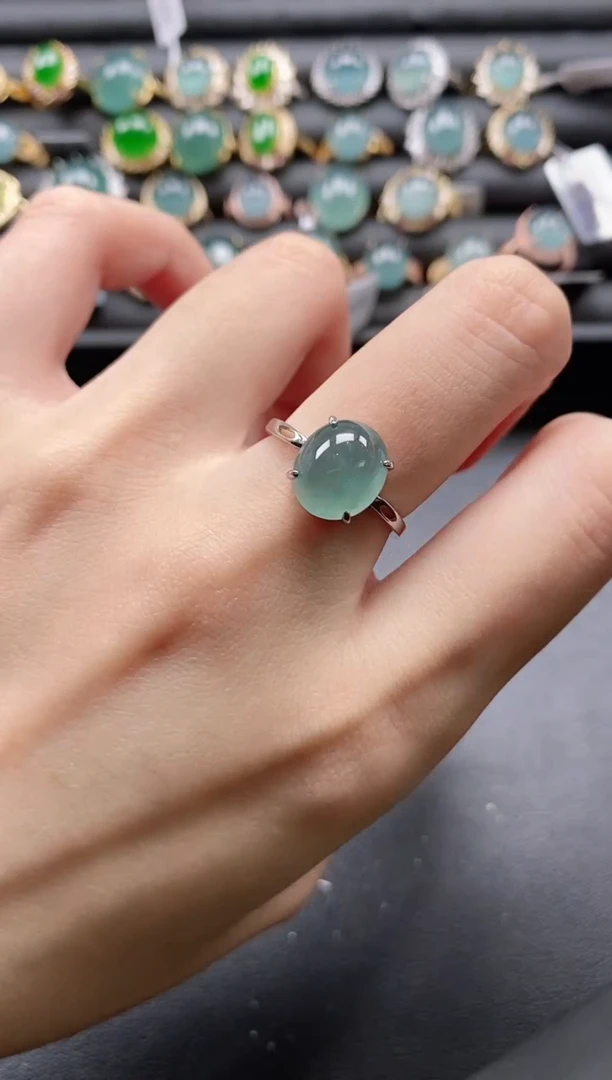 【闪购商品】翡翠戒指银S925镶嵌51511