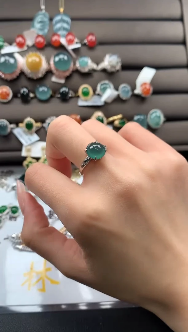 【闪购商品】翡翠戒指银S925镶嵌32132131