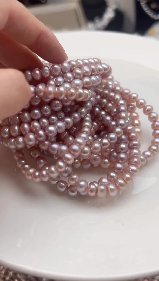 未镶嵌淡水珍珠福利强光*珍珠手链（无核6mm左右）