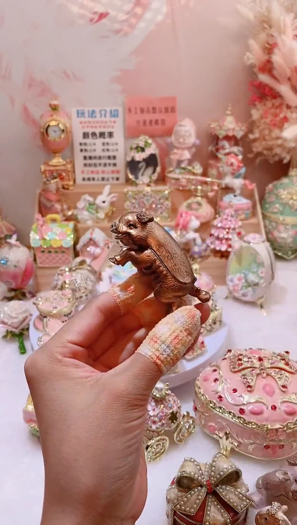 珐琅彩首饰盒摆件