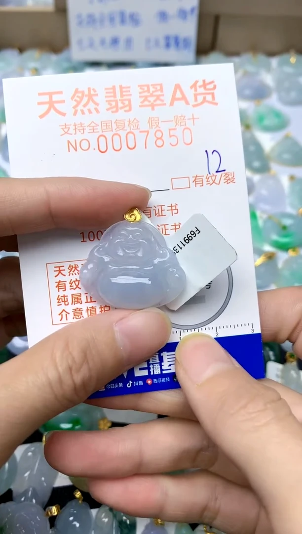 【闪购商品】翡翠颈饰18K金镶嵌12天然A货翡翠