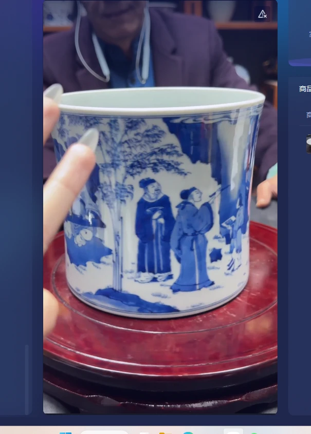 百年禄丰骨瓷 高端仓出中式摆件手绘唐宋仿古元明清瓷器手工陶瓷