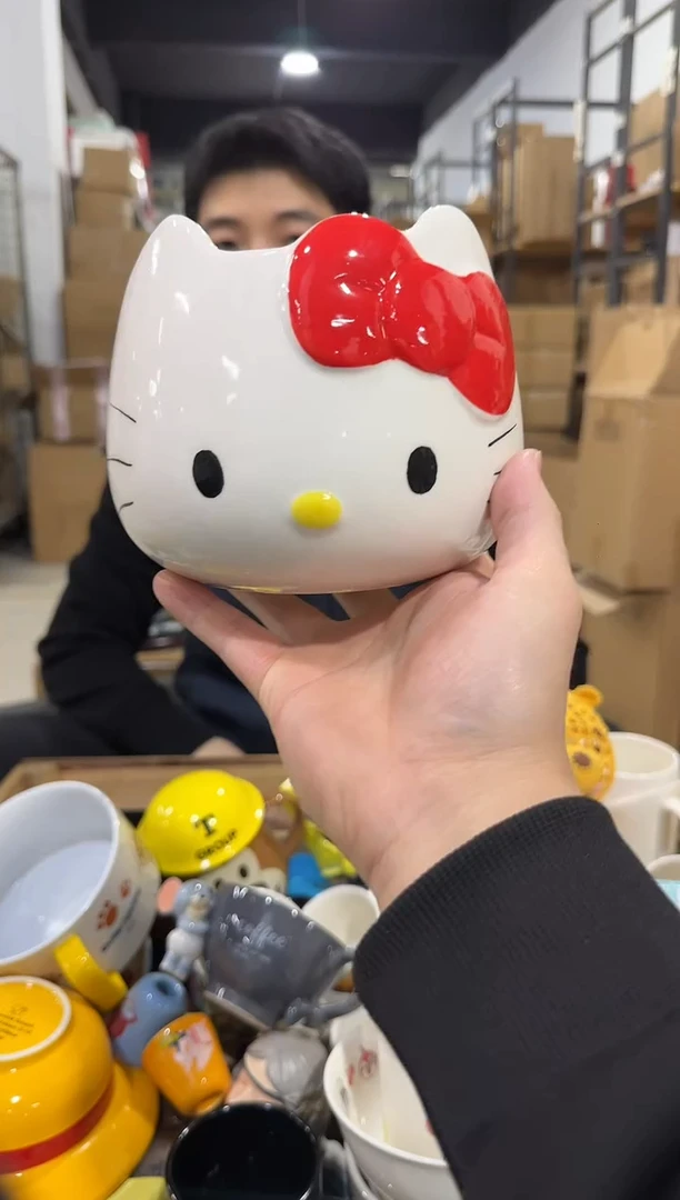 瓷片陶瓷kt猫拉面碗微瑕