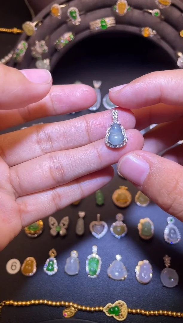 吊坠(不含链)银S925镶嵌翡翠1