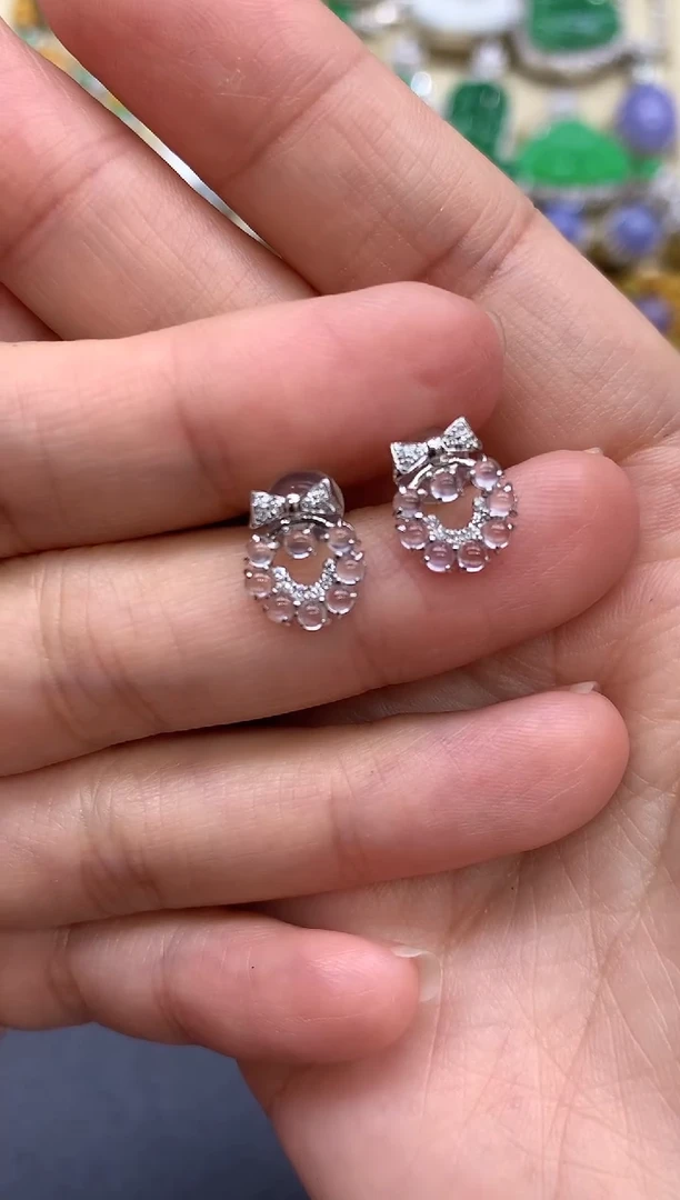 18K金镶嵌翡翠耳饰148-中国好珍宝