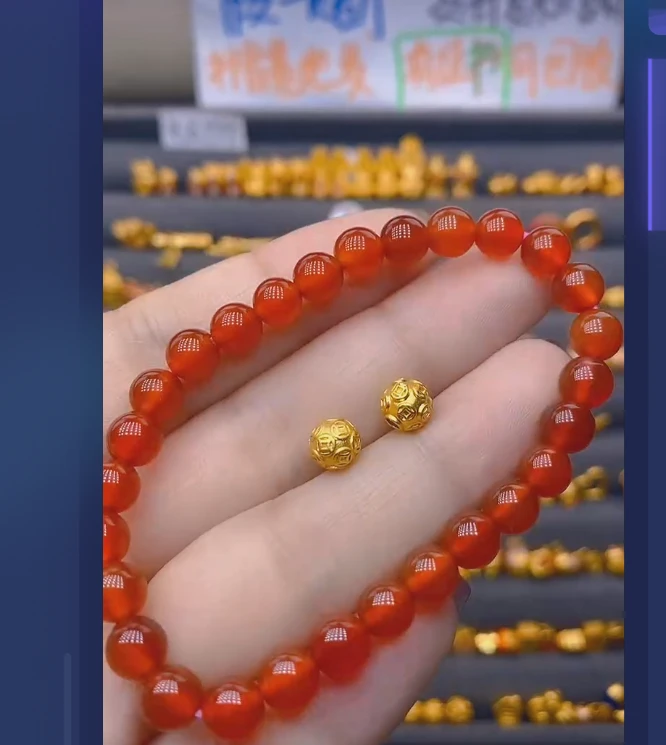 足金999卡6钱2颗玛 瑙/多样性发