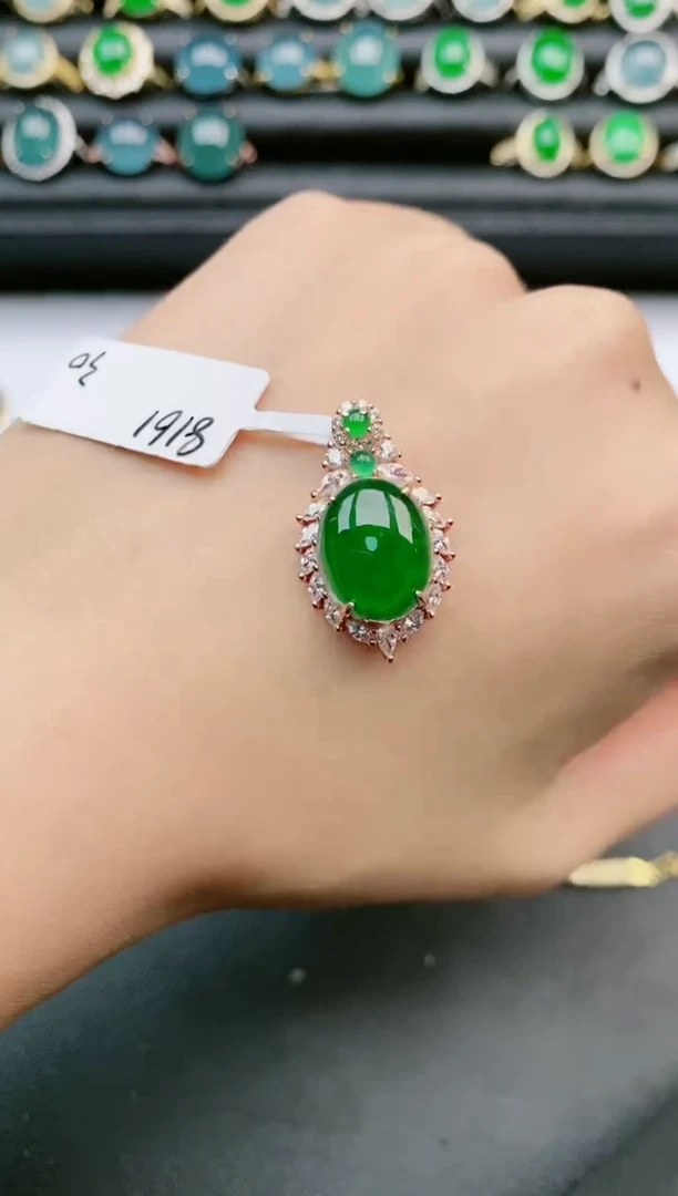翡翠戒指银S925镶嵌111111
