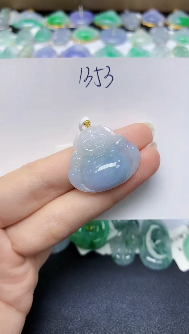 翡翠18K金镶嵌颈饰 天然缅甸翡翠A货