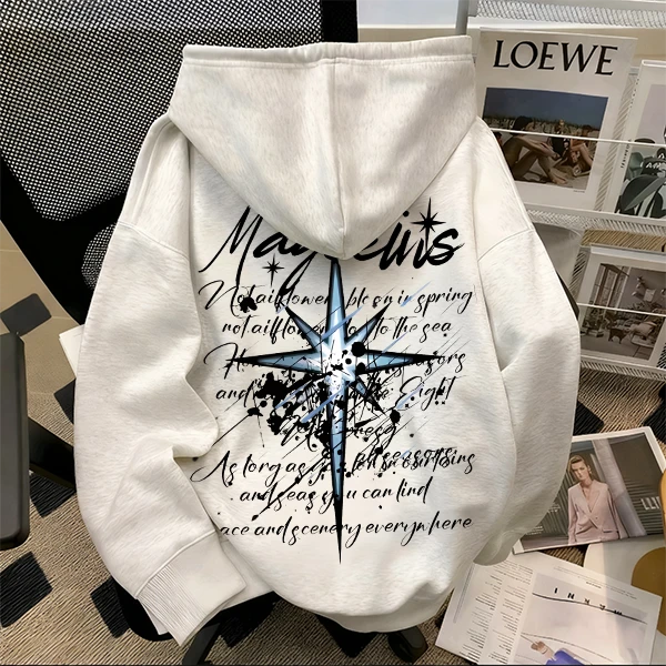 重磅500克纯棉连帽卫衣美式潮牌vintage舒适国潮印花宽松个性嘻哈