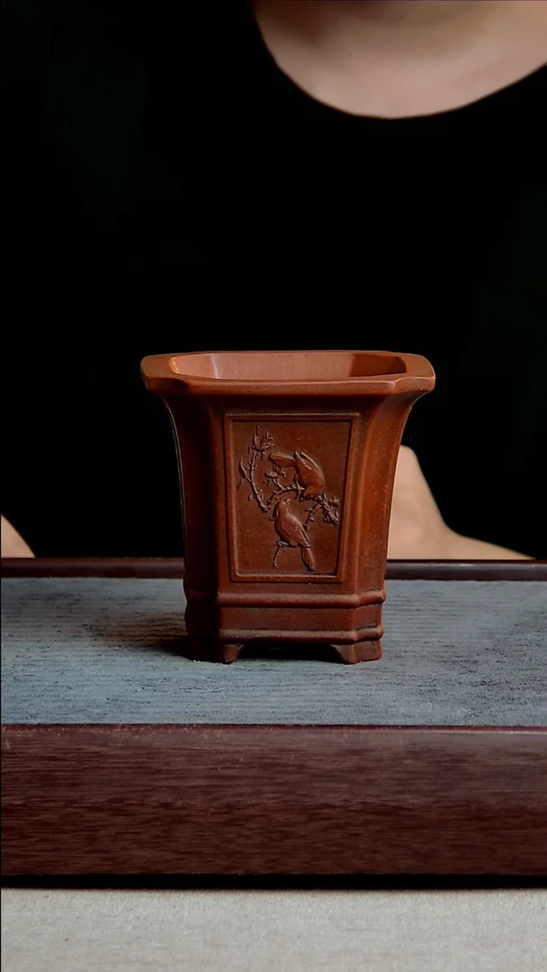 紫砂花盆9*10内径紫砂花盆