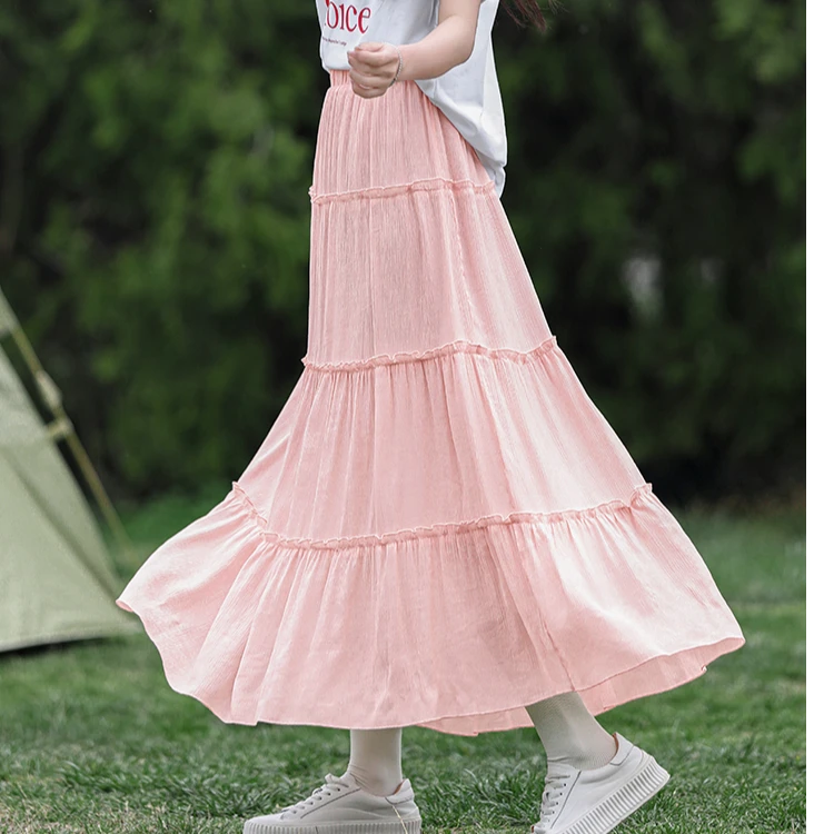 Z398   长裙高腰型成人蛋糕裙半身裙显瘦中长款A字百搭夏季