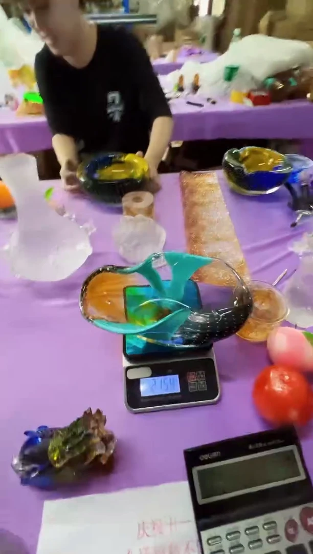 手工艺品琉璃古法琉璃果盘摆件