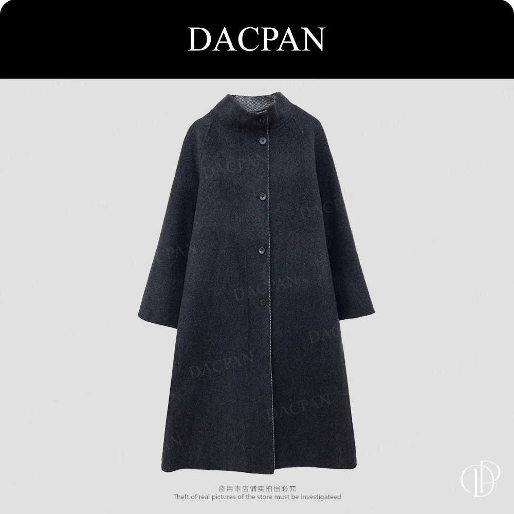 DACPAN-“天生女主”手工缝双面羊毛长款外套 2025/盼·PP 8269
