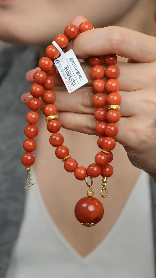 【闪购商品】南红玛瑙项链18K金镶嵌@X-38@