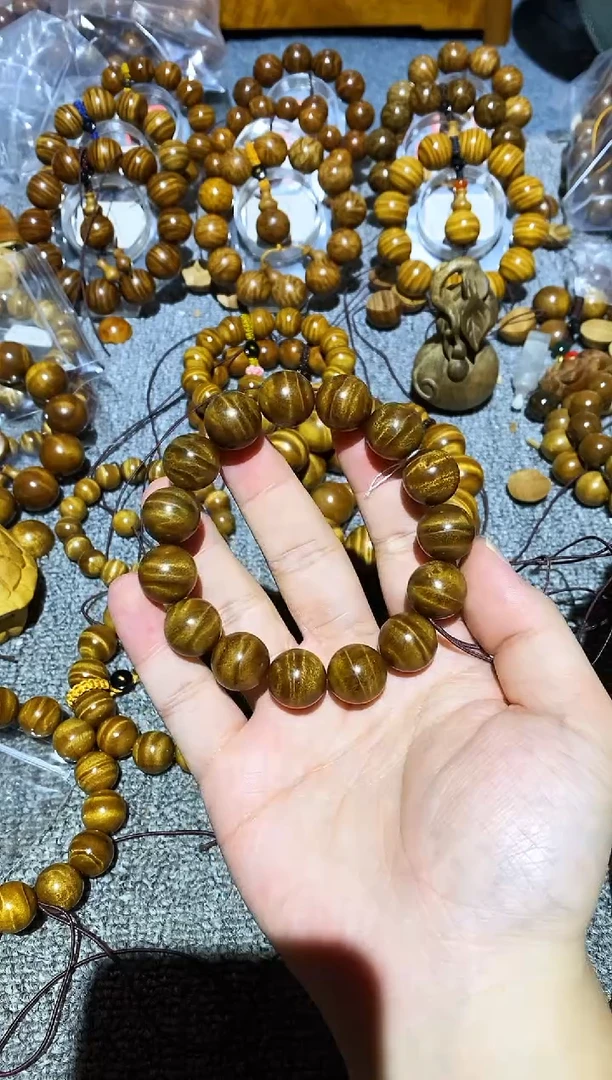 手串/手链楠木（金丝楠）小叶桢楠水波纹1.5手串