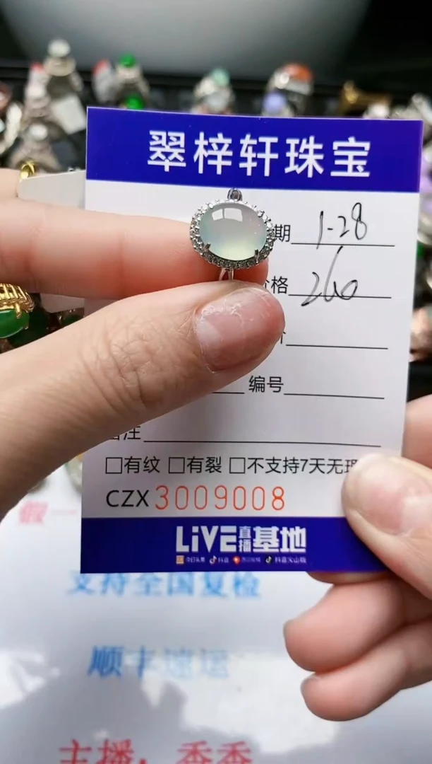 【闪购商品】翡翠戒指银S925镶嵌/9008