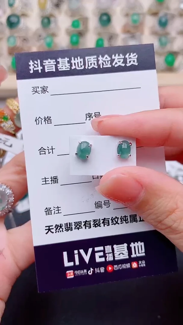 翡翠银S925镶嵌耳饰可***妞..........