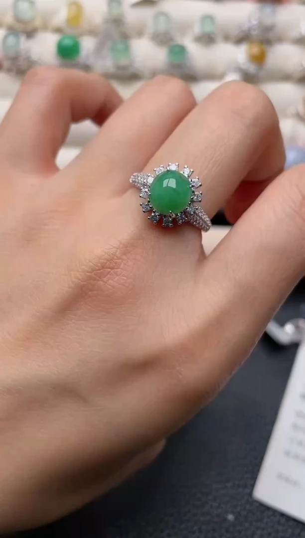 【闪购商品】翡翠戒指银S925镶嵌2222222222  11