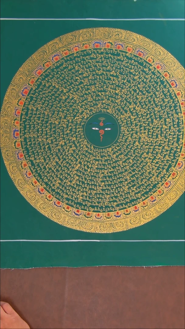 卷轴画50cm手绘绿度心经