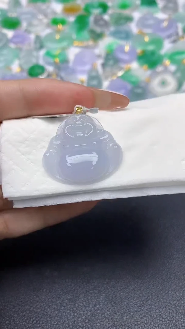 颈饰18K金镶嵌翡翠a货假一赔三支持复检百元上9元证书费自理