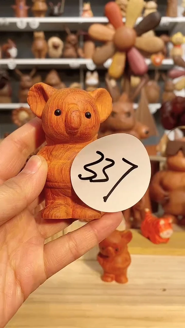 【闪购商品】木木雕摆件可爱卡通