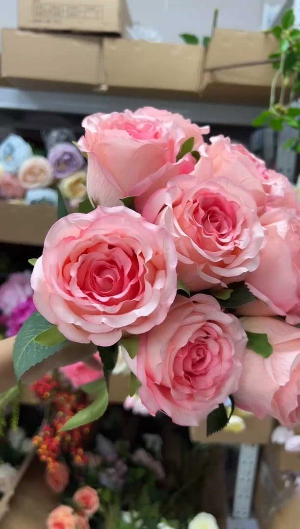 10枝粉色洛神花花