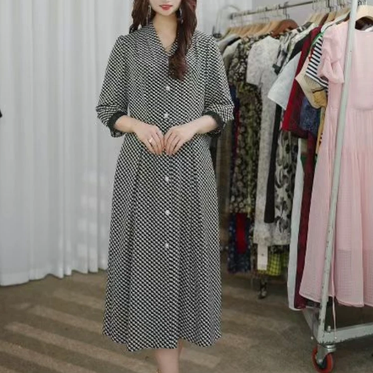 洋气款减龄女人味女装40岁妈妈春装长连衣裙显瘦中长款 017