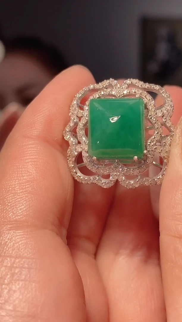 未镶嵌戒指祖母绿天然祖母绿戒指