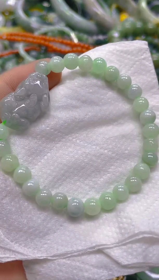 翡翠未镶嵌颈饰6mm/Q/翡翠A货一图一物