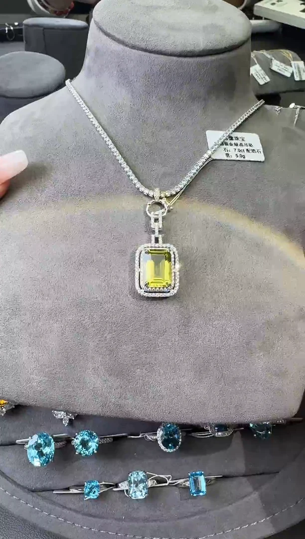 吊坠(不含链)银S925镶嵌水晶7.0ct/【七天鉴赏期】