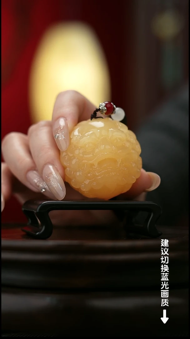 玉【醒狮貔貅】天然玉石手把件