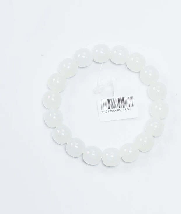 【吉玉0005-1809】新疆和田玉白玉老型手串11.5x12mm