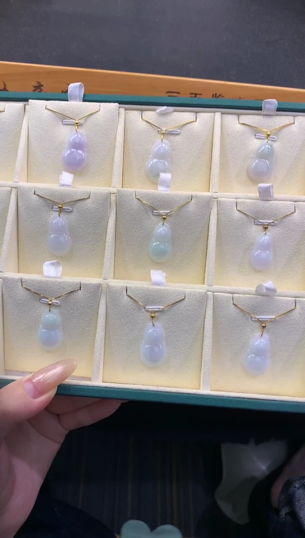 翡翠银S925镶嵌项链FC104 翡翠葫芦项链 多样性发其一