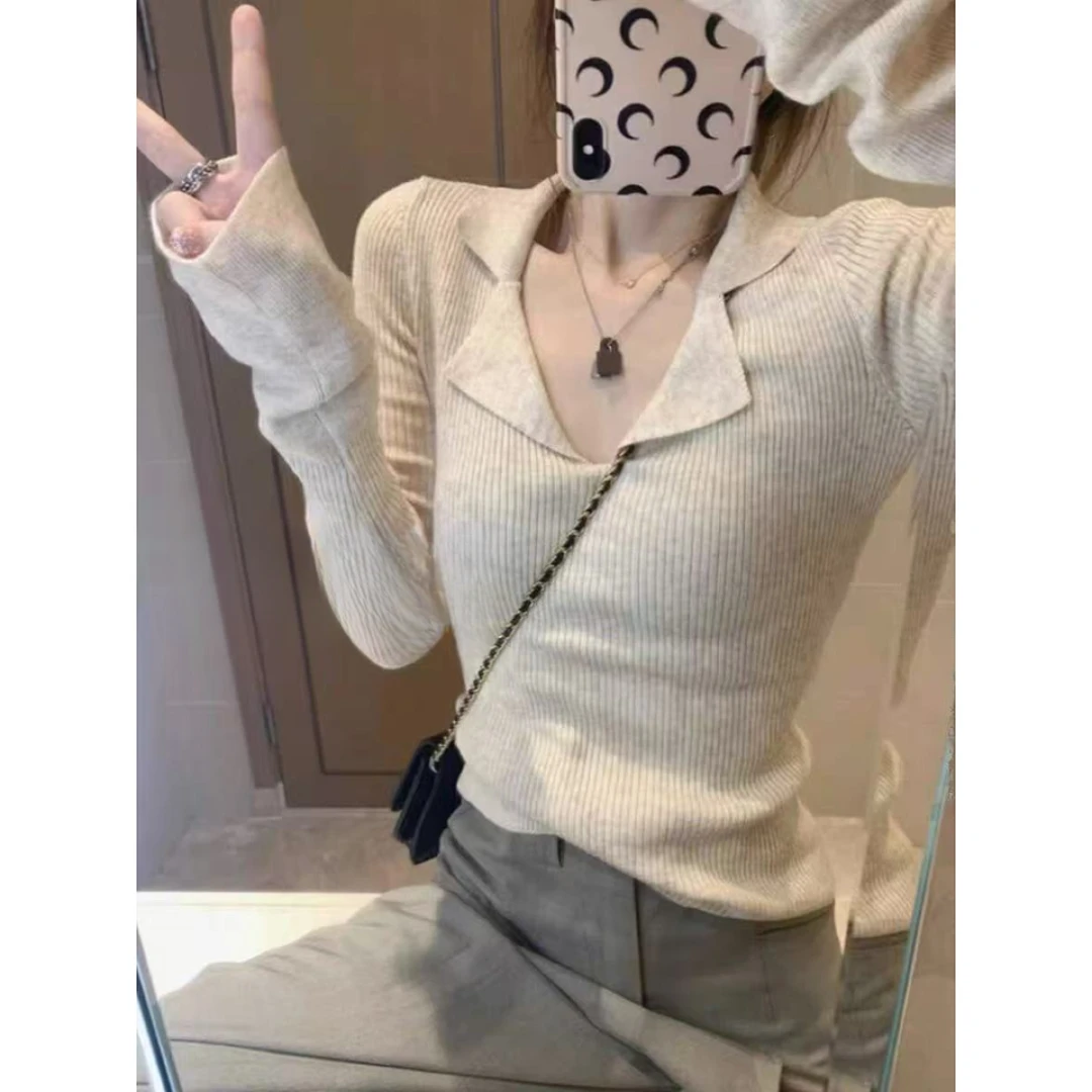 大码女装2025秋装新款宽松针织衫上衣胖m显瘦百搭毛衣打底衫70027