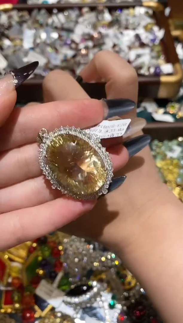 银S925镶嵌吊坠(不含链)黄晶楚楚珠宝中古甄选不退换