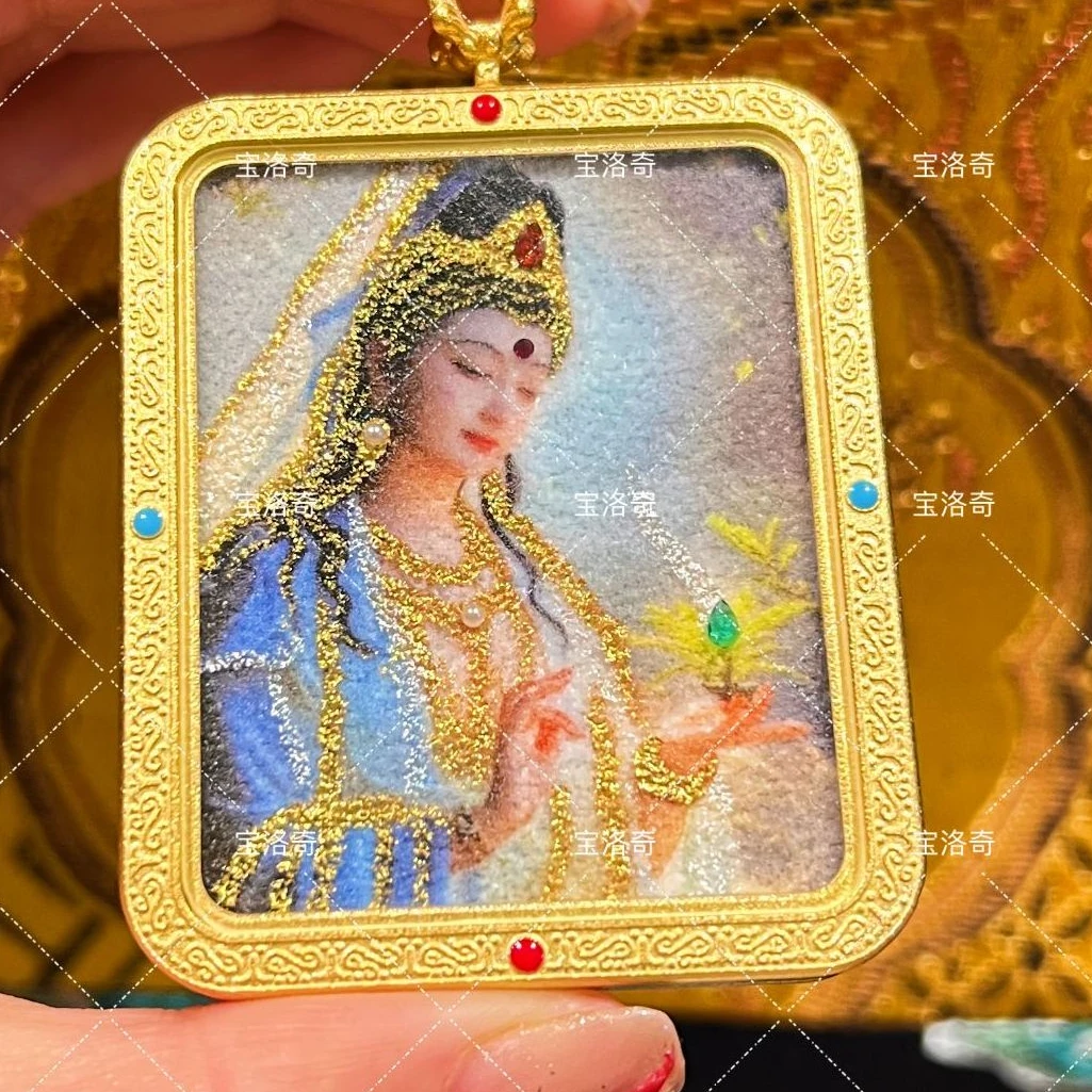 宝洛奇BLQTK-191 施乐观音妈妈七CC双面手工砂唐卡