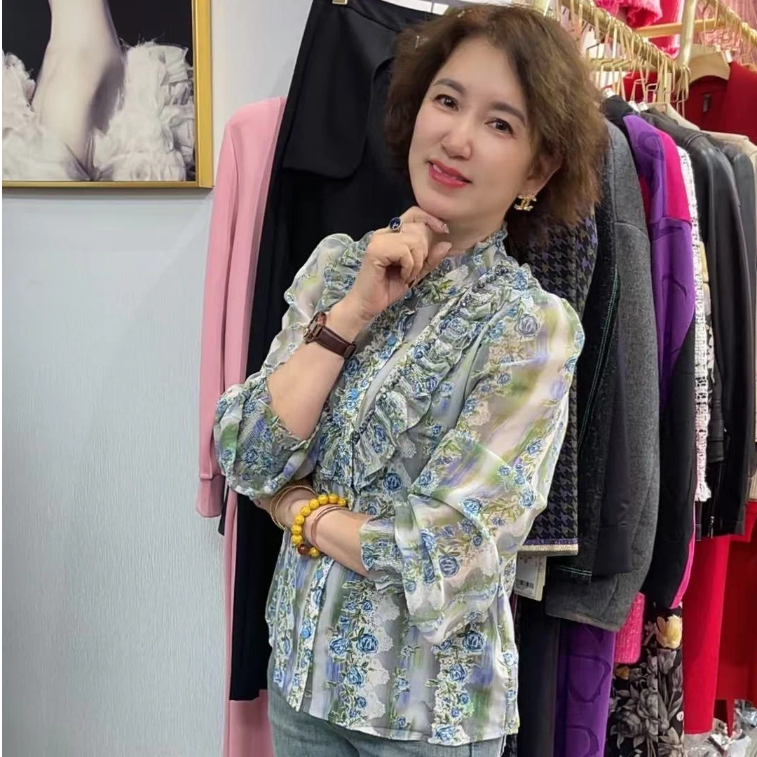 茹茹时装花纹衬衣