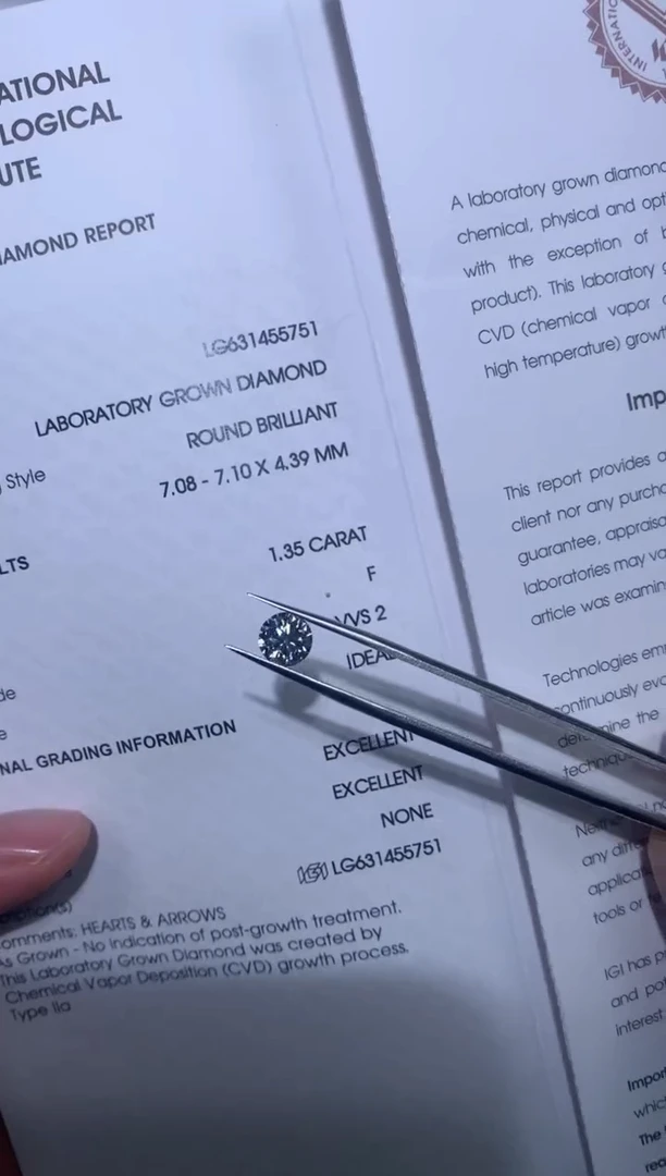 【闪购商品】实验室培育钻石裸石未镶嵌1.35F631455751